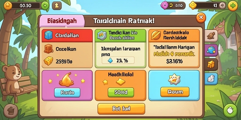Screenshot menunjukkan antarmuka permainan yang menarik.