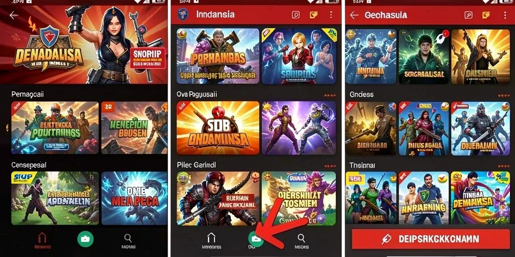 Screenshot menunjukkan karakter utama dalam aksi petualangan.