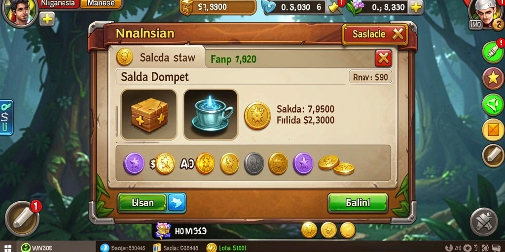 Screenshot menunjukkan tampilan antarmuka game yang menarik.
