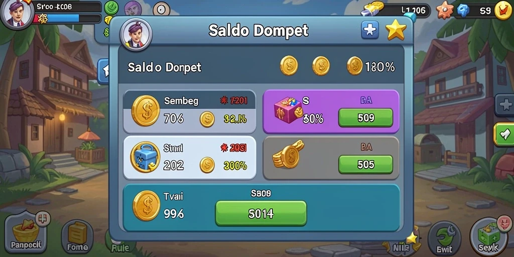 Tampilan utama aplikasi dengan berbagai pilihan slot.